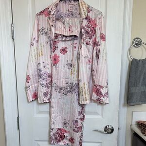 Victoria Secret Floral Pink and White Pajama Set